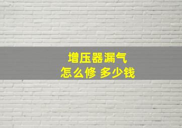 增压器漏气 怎么修 多少钱